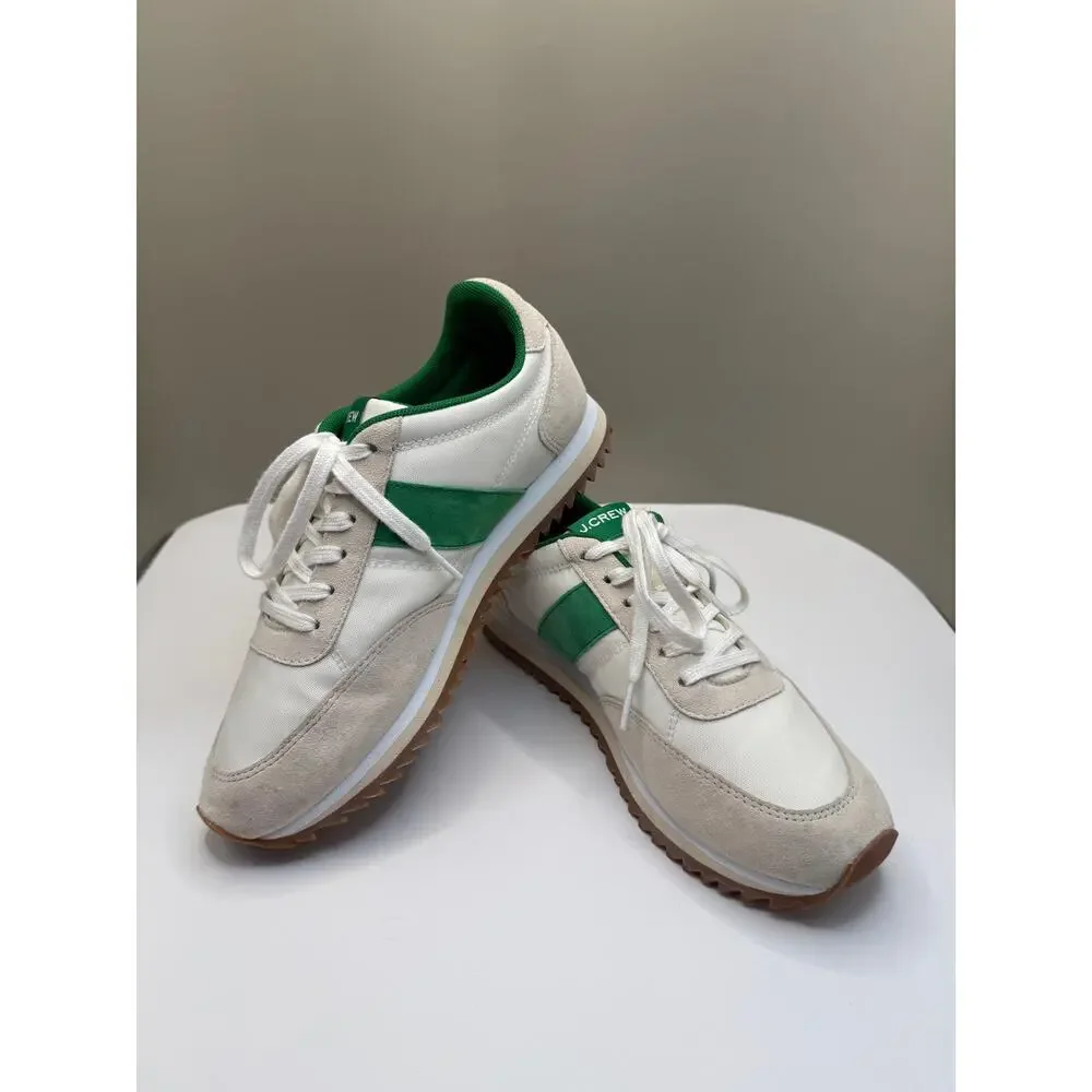 J. Crew trainers, cream and green colors, Sz 7